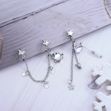 流星趕月×耳骨三角耳夾