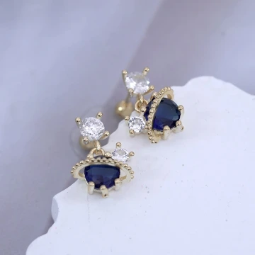 藍色星球×轉珠耳環