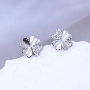 925耳針×幸運草×轉珠耳環