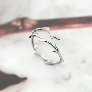 925銀飾&times;樹椏枝條&times;開口戒指