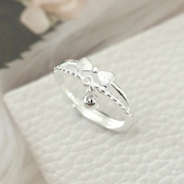 925銀飾&times;鈴動蝴蝶結&times;開口戒指