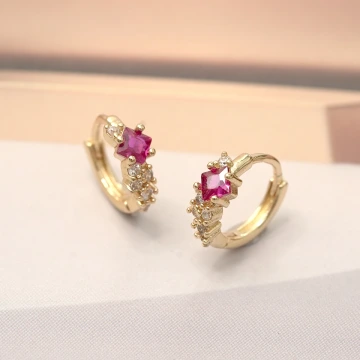 紅晶金環&times;耳扣