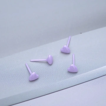 小愛心&times;陶瓷&times;養耳棒&times;二套件耳環組&times;紫色