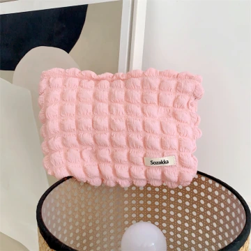 泡芙雲朵包&times;化妝包&times;粉紅