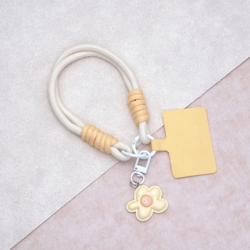 花朵多巴胺&times;手機腕帶掛繩&times;米黃