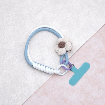 布藝小花朵&times;手機腕帶掛繩&times;藍色