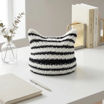 小惡魔&times;針織帽&times;黑白線條