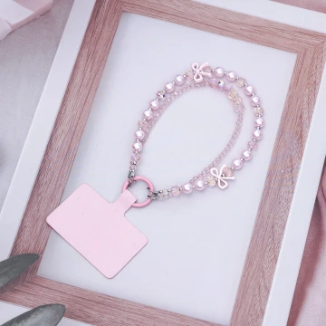 雙層華麗蝴蝶結派對&times;手機腕帶掛繩&times;粉紅