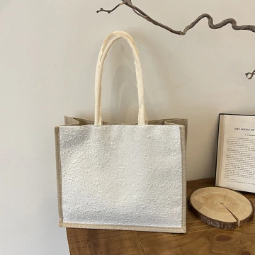 春語小碎花&times;肩背手提袋&times;白色