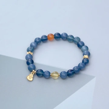 蒼藍吉葫蘆&times;固定式串珠手鍊
