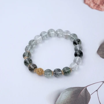 招財綠幽靈&times;固定式串珠手鍊