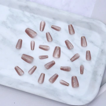 香檳粉紅蝴蝶結亮面&times;穿戴式手指甲片&times;二十四入