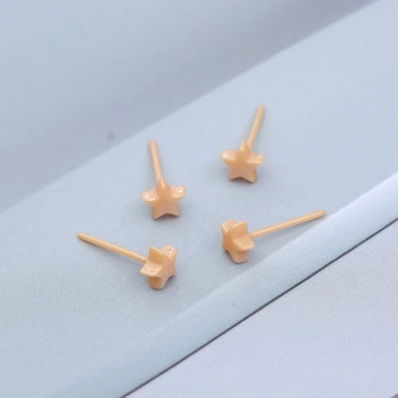 小星星&times;陶瓷&times;養耳棒&times;二套件耳環組&times;黃色