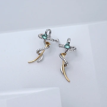 十字纏繞晶鑽&times;U型耳骨夾