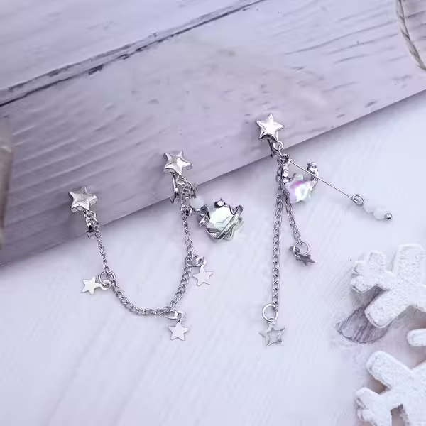 流星趕月×耳骨三角耳夾