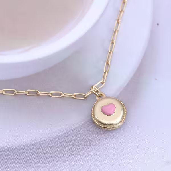 蜜粉小愛心×鎖骨項鍊