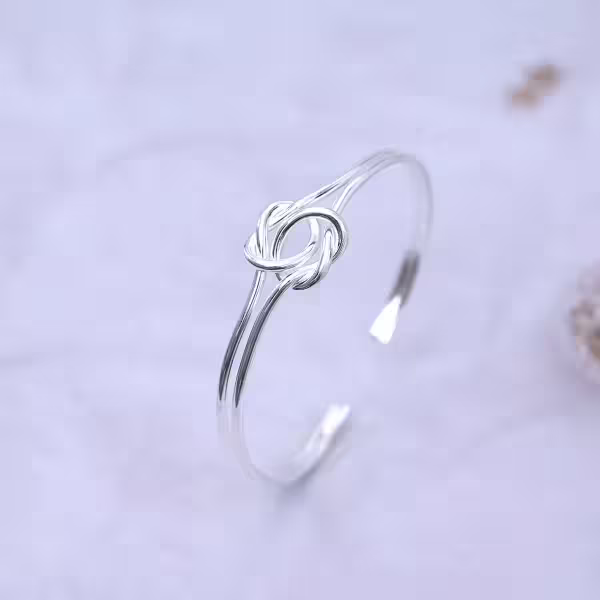 925銀飾×線條編織×開口手環