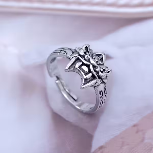 酷酷風獅爺×開口戒指