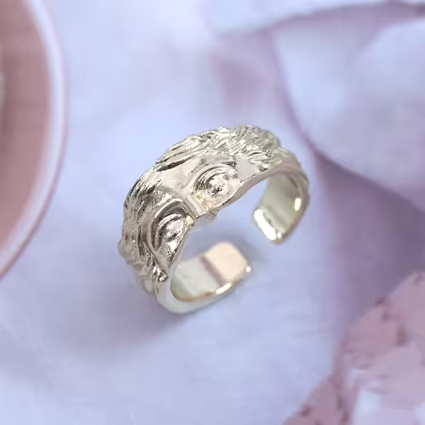 金色希臘面具×開口戒指
