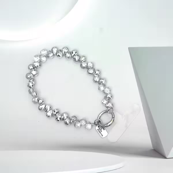 水滴閃亮晶鑽&times;手機腕帶掛繩&times;銀色