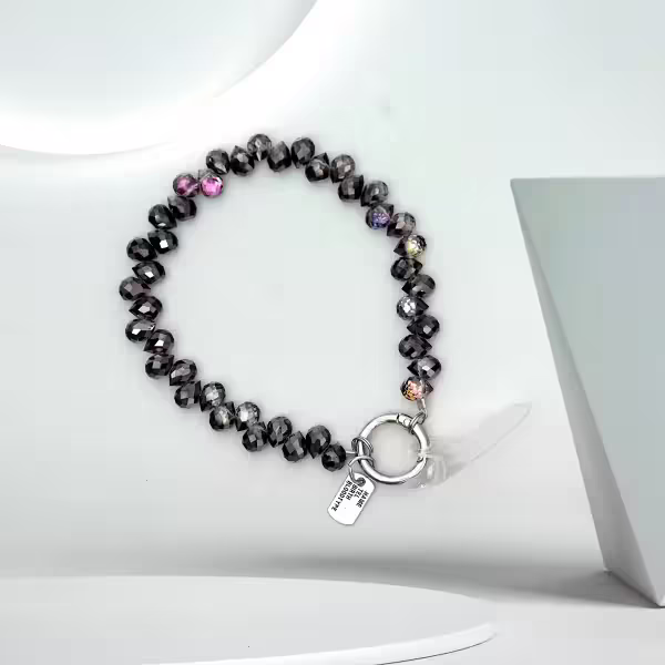 水滴閃亮晶鑽&times;手機腕帶掛繩&times;黑色