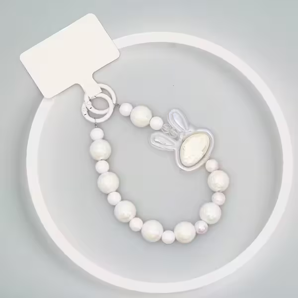 旋轉兔兔&times;手機腕帶掛繩&times;白色