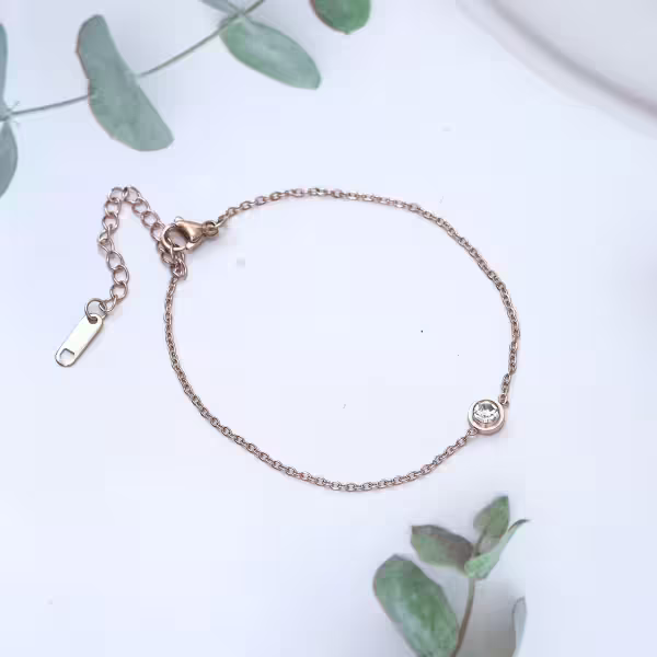 316鋼飾&times;小單鑽&times;手鍊&times;玫瑰金