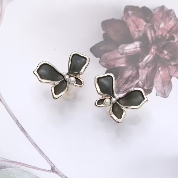 墨色蝴蝶花&times;吊墜耳環