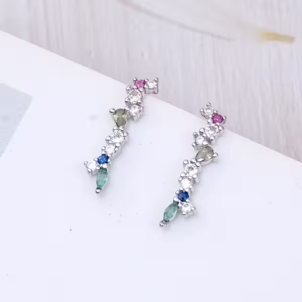 925銀針&times;波西亞米彩鑽&times;耳環