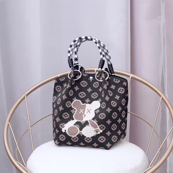 小熊老花×針織手提袋