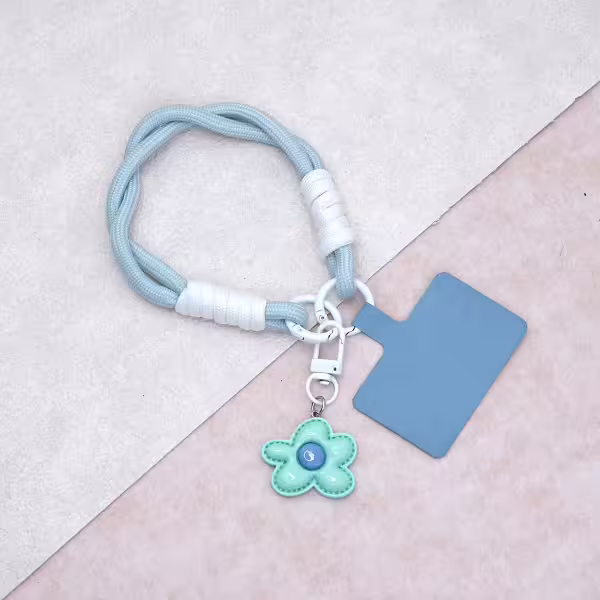 花朵多巴胺&times;手機腕帶掛繩&times;藍色