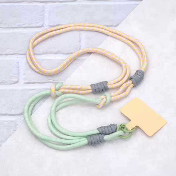 可延長運動風撞色&times;手機斜背&腕帶&times;兩用掛繩&times;黃綠紋理