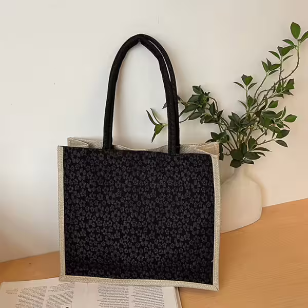 春語小碎花&times;肩背手提袋&times;黑色