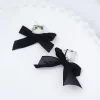 黑緞帶蝴蝶結方晶×吊墜耳環-第2張