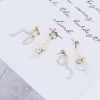 女神側臉透明串珠&times;不對稱螺旋耳夾-第4張