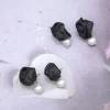 黑玫瑰珍珠×吊墜耳環-第5張