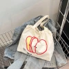 蘋果印花束口袋×肩背包×白色-第2張