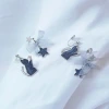 炫藍貓咪蝴蝶結星星×不對稱蚊香盤U型耳夾-第4張