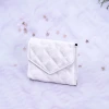 信封爆閃麂皮×三折短皮夾×白色-第2張