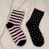 點點條紋毛襪&times;中筒襪&times;二雙套件襪子組-第1張