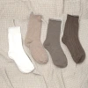 暖色系素面×中筒襪×四雙套件襪子組-第1張