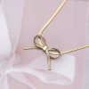 316鋼飾&times;扁平蛇骨蝴蝶結&times;項鍊&times;金色-第3張