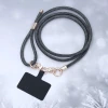 牛仔紋皮革繩&times;長度可調&times;手機斜背雙勾掛繩&times;深灰-第1張