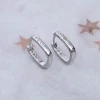 925銀針&times;小閃鑽圓角方形&times;耳扣-第3張