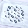 銀藍貓眼閃鑽亮面×穿戴式手指甲片×二十四入-第2張