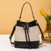 草編水桶包×斜背包×黑色-第1張