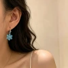 青藍小花&times;吊墜耳扣-第5張