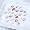 銀心貓眼蝴蝶結亮面×穿戴式手指甲片×二十四入-第1張