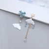 白雲藍雨蝴蝶結&times;不對稱三角耳夾-第1張