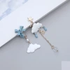 白雲藍雨蝴蝶結&times;不對稱三角耳夾-第2張